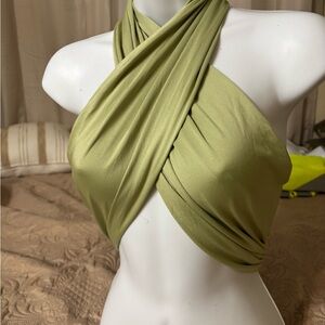 Stylish Olive Green Wrap Top